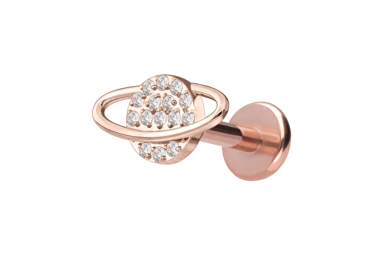 Titan Labret Piercing mit Push Fit KRISTALLPLANET